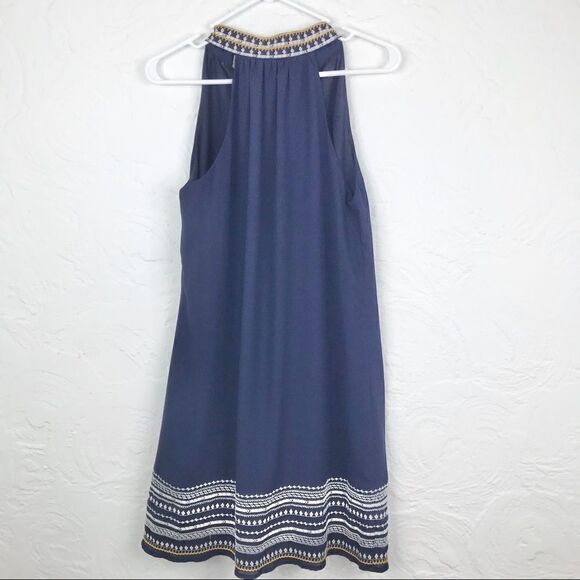 THML Navy with White Embroidery Halter Dress-S - Picture 7 of 12
